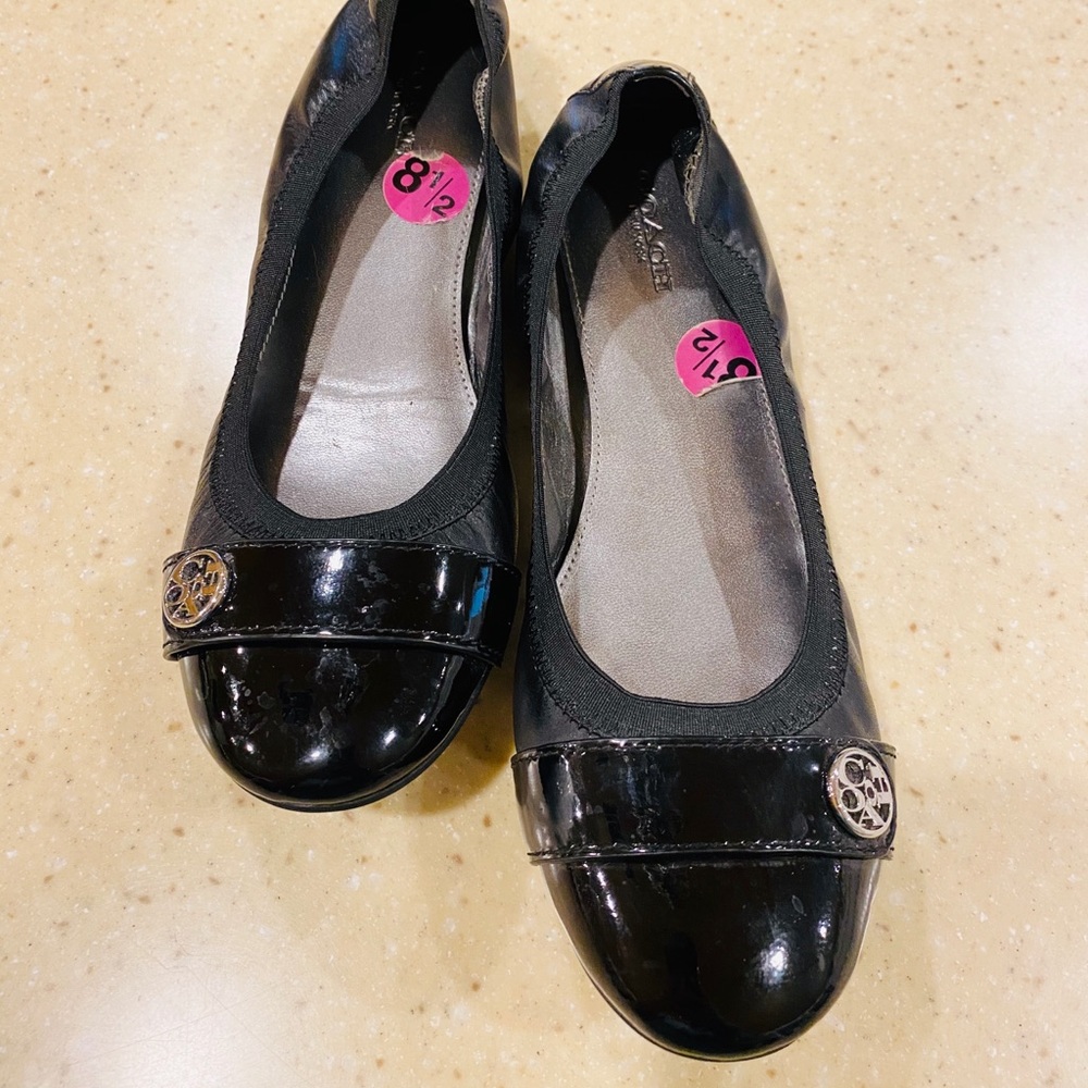 EUC Black Coach Flats